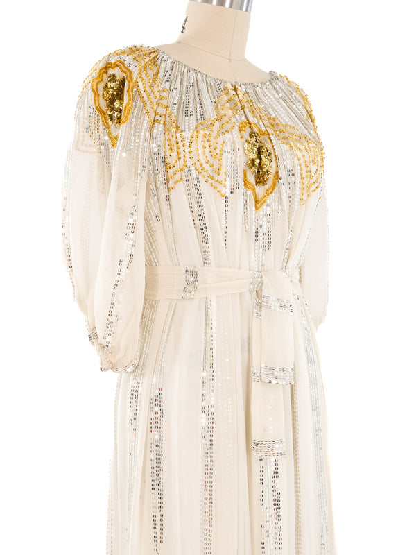 Sequined Silk Chiffon Dress Dress arcadeshops.com