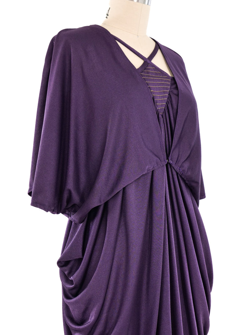 Purple Ruched Jersey Dress Ensemble Dress arcadeshops.com