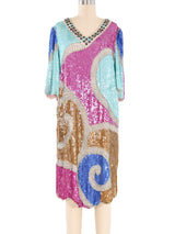 Judith Ann Sequined Silk Dress Dress arcadeshops.com