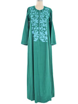 Teal Embroidered Caftan Dress arcadeshops.com