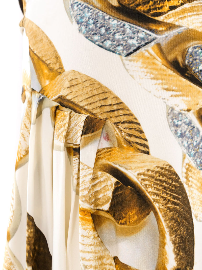 Roberto Cavalli Gold Chain Printed Skirt Bottom arcadeshops.com