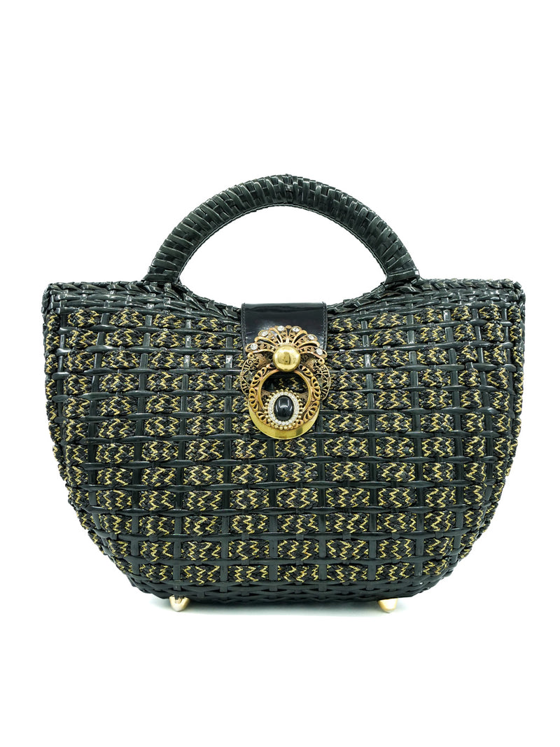 Italian Wicker Top Handle Bag Accessory arcadeshops.com