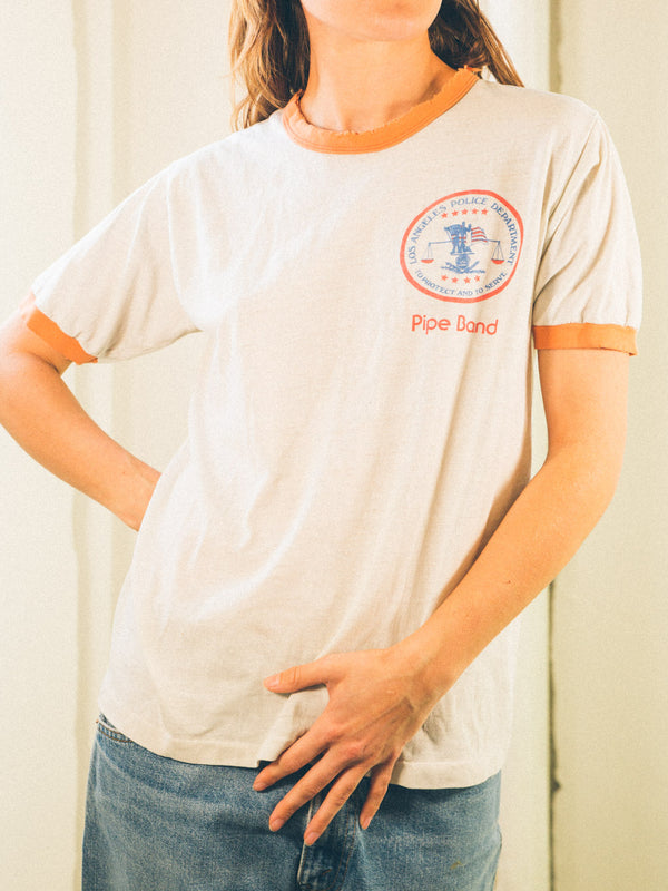 Distressed LAPD Pipe Band Ringer Tee T-shirt arcadeshops.com