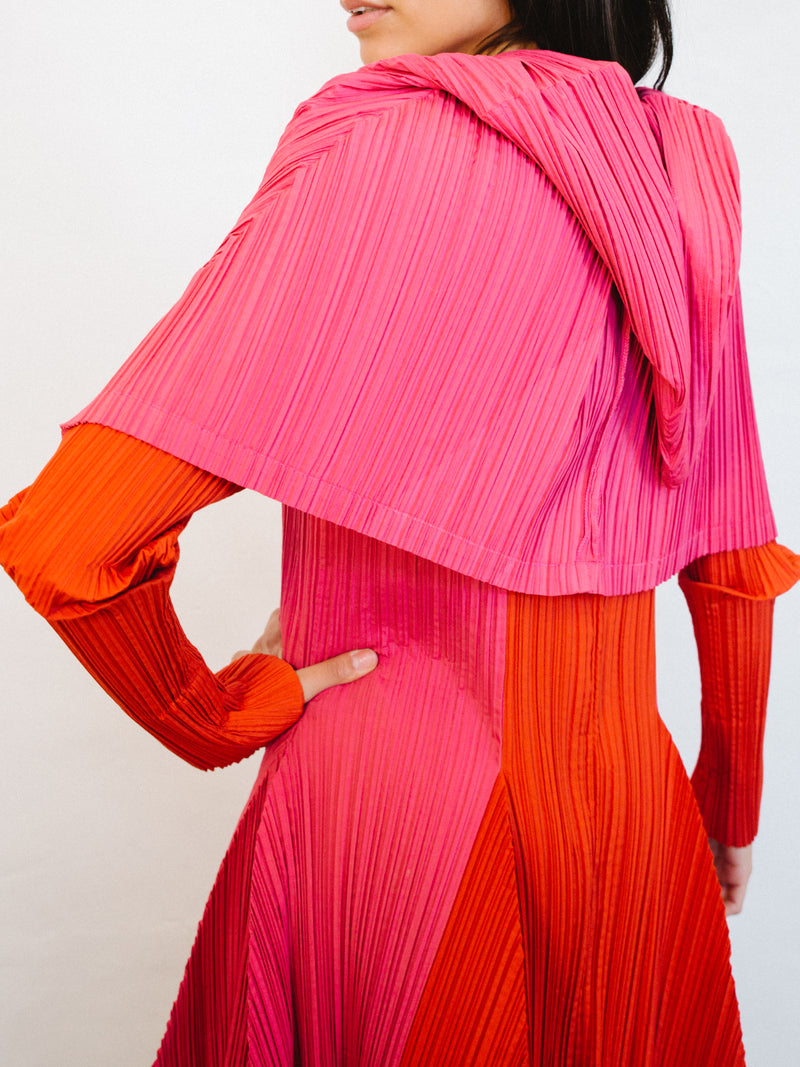 Issey Miyake Sculptural Plisse Colorblock Dress Dress arcadeshops.com