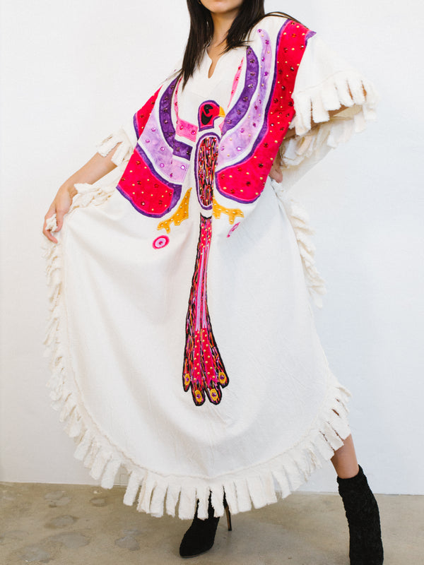 Embellished Phoenix Applique Caftan Dress arcadeshops.com