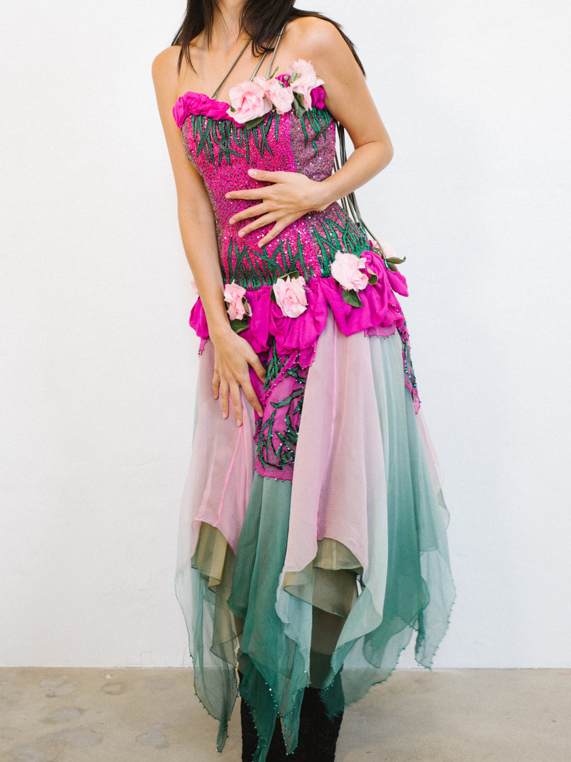 Zandra Rhodes Floral Embellished Party Dress Dress arcadeshops.com
