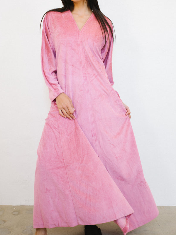 Halston IV Pink Velvet Caftan Dress arcadeshops.com