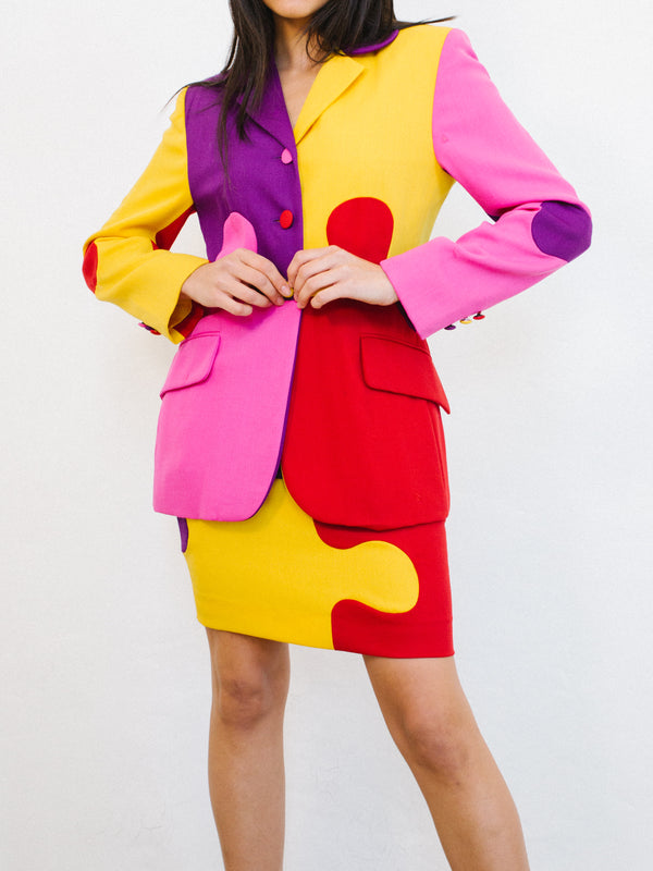 Moschino Puzzle Skirt Suit Suit arcadeshops.com