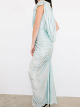 Metallic Mint Ruched Dress Dress arcadeshops.com