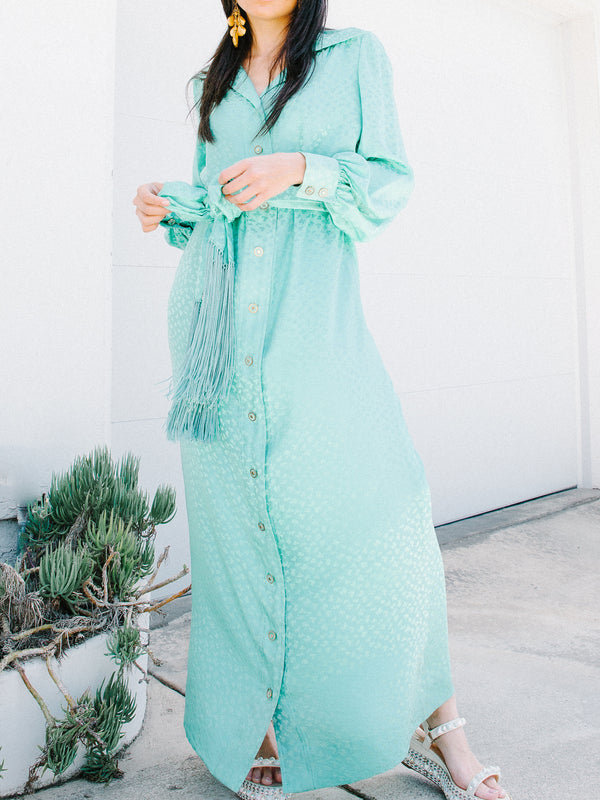 Malcolm Starr Silk Jacquard Shirt Dress Dress arcadeshops.com