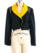 Yves Saint Laurent Yellow Satin Tuxedo Jacket Jacket arcadeshops.com