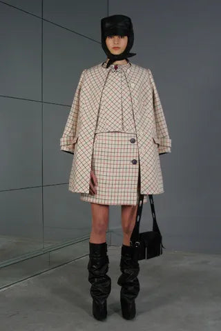 Balenciaga Checkered Wool Coat Outerwear arcadeshops.com