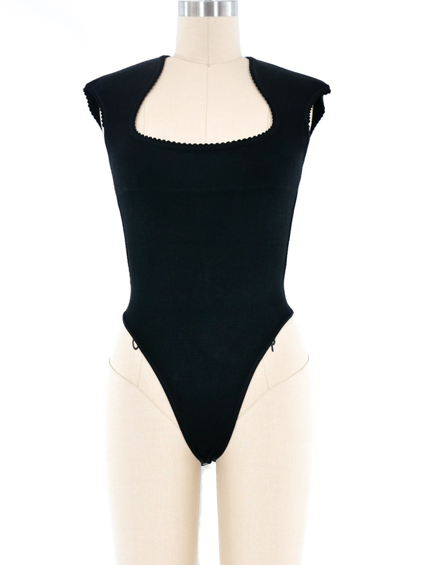 Alaia Scoop Neck Bodysuit Top arcadeshops.com
