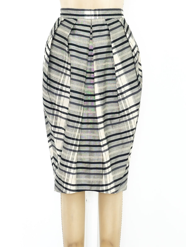 Lanvin Pleated Check Skirt Bottom arcadeshops.com