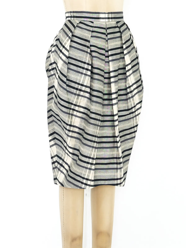 Lanvin Pleated Check Skirt Bottom arcadeshops.com