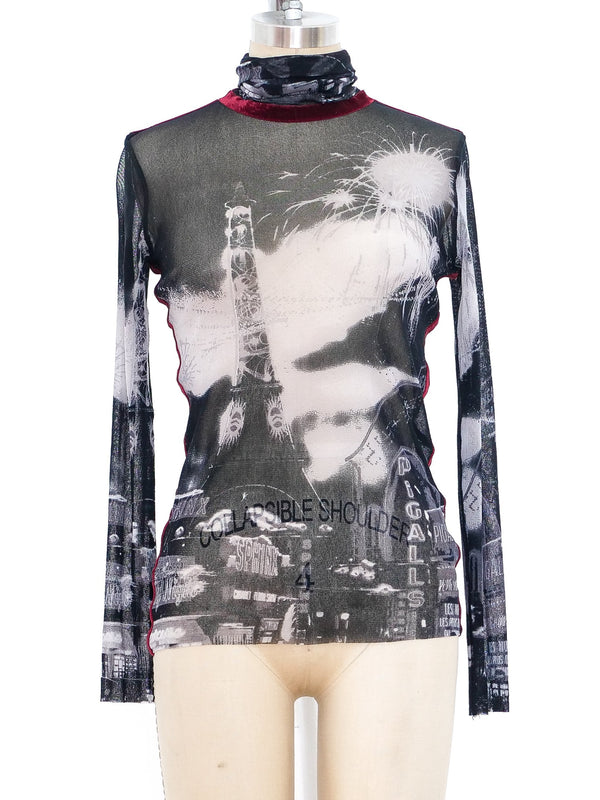 Jean Paul Gauliter Paris Printed Mesh Top Top arcadeshops.com