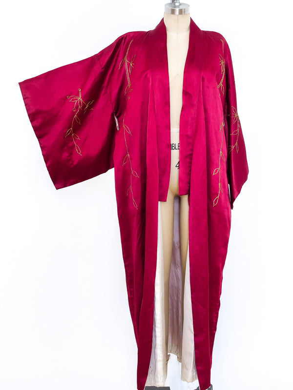 Peacock Embroidered Satin Robe Jacket arcadeshops.com