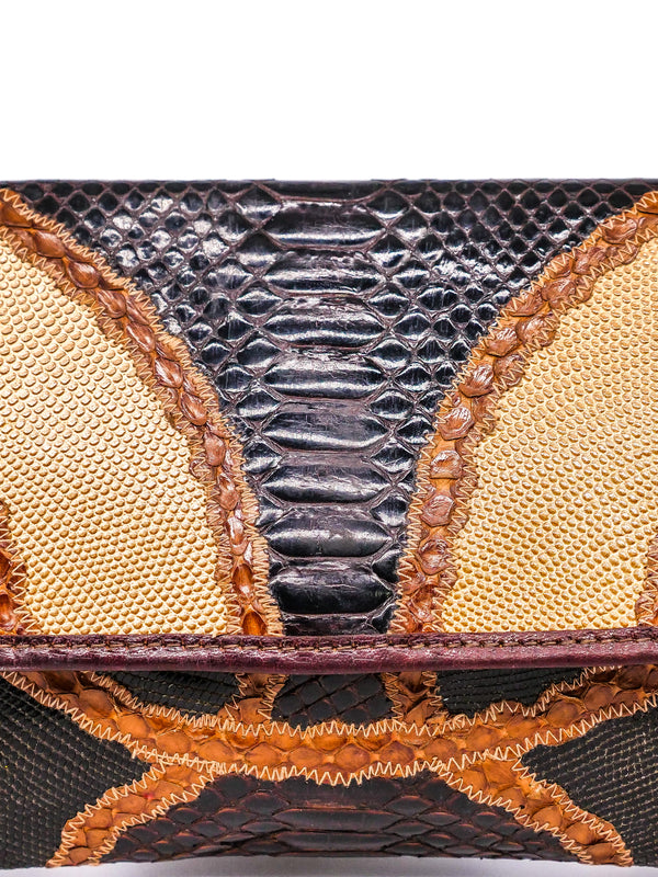 Carlos Falchi Patchwork Envelope Clutch Accessory arcadeshops.com
