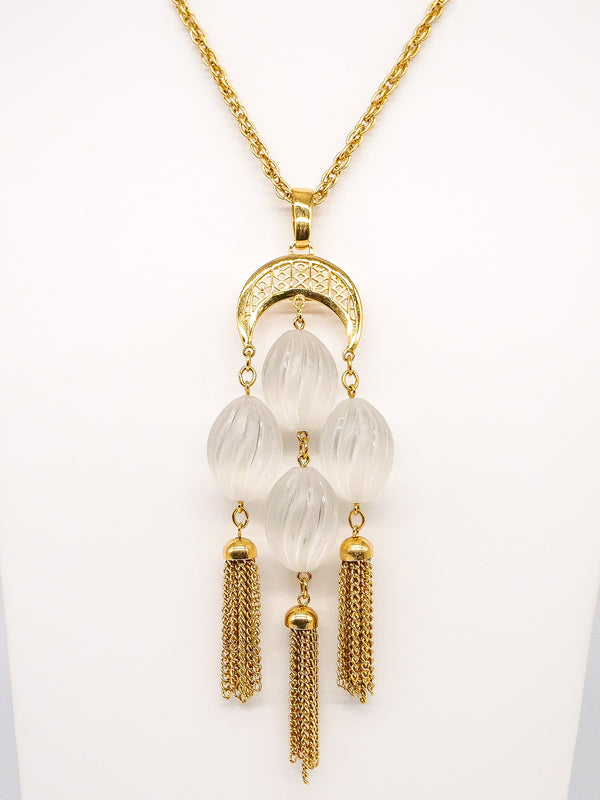 Lucite Tassel Pendant Necklace Jewelry arcadeshops.com