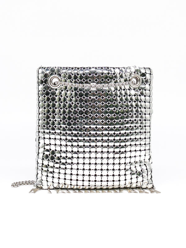 Whiting and Davis Silver Metal Mesh Fringed Bag Accessory arcadeshops.com