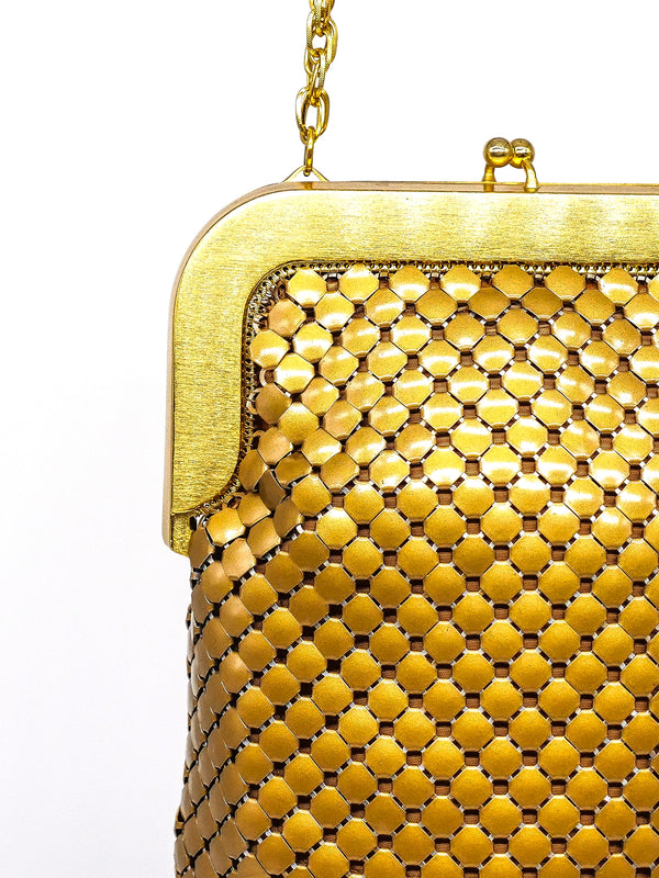 Whiting and Davis Gold Metal Mesh Bag Accessory arcadeshops.com