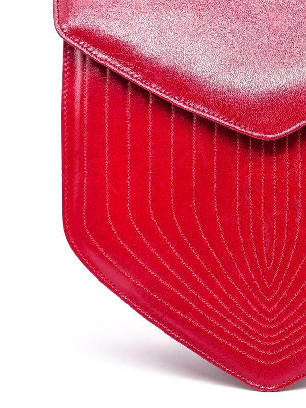 Charles Jourdan Red Leather Shoulder Bag Accessory arcadeshops.com