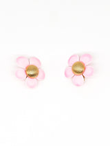 Pink Enamel Flower Earrings Accessory arcadeshops.com