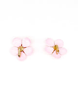Pink Enamel Flower Earrings Accessory arcadeshops.com
