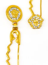 Gianni Versace Rhinestoned Safety Pin Earrings  arcadeshops.com