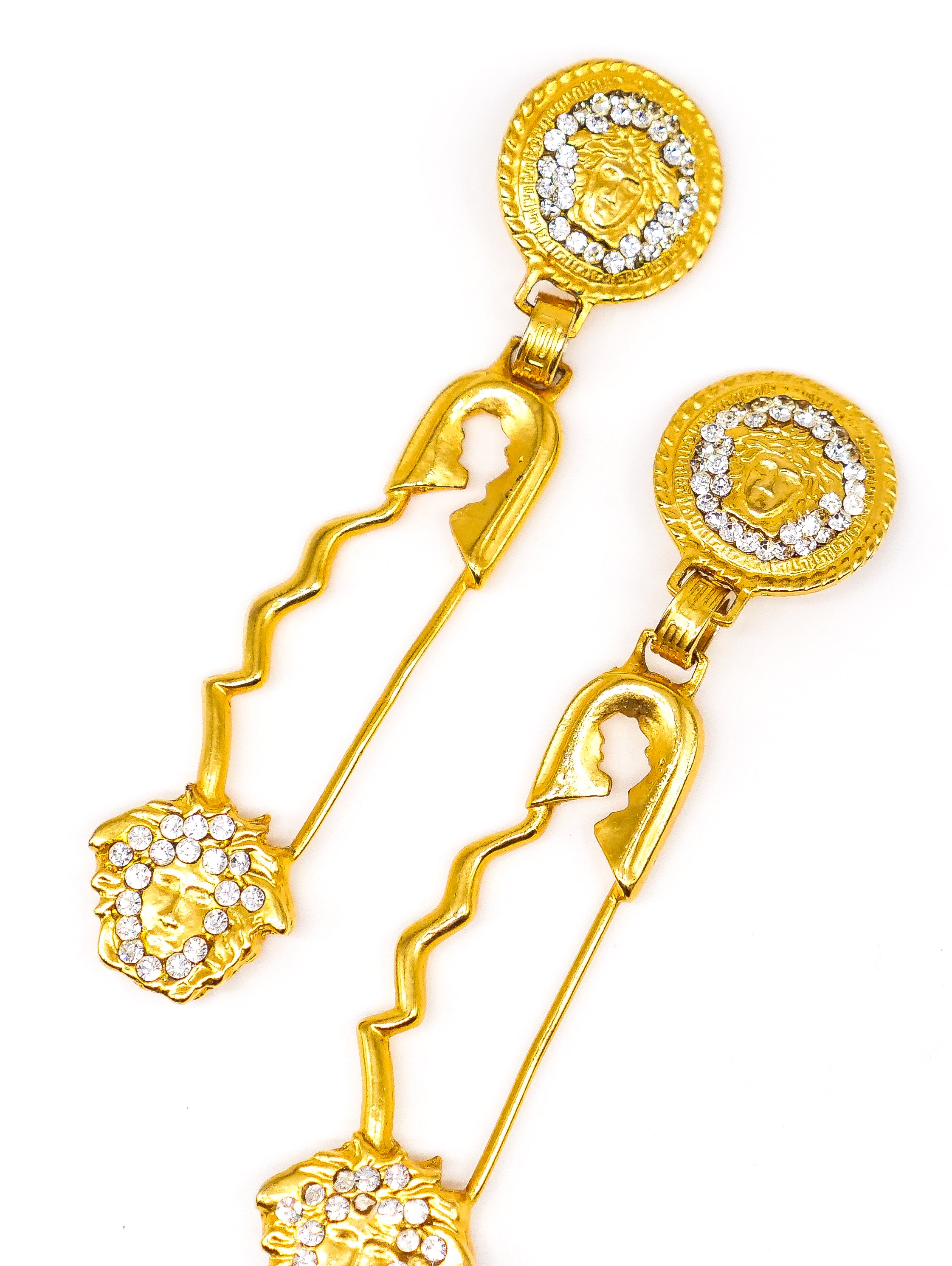 Versace safety hot sale pin earrings