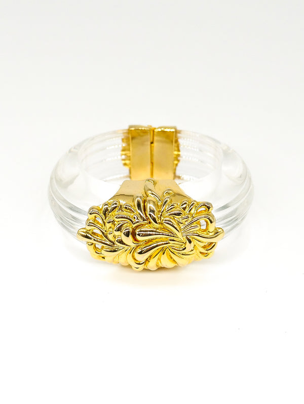 Inna Citrine Carved Lucite Bangle Accessory arcadeshops.com