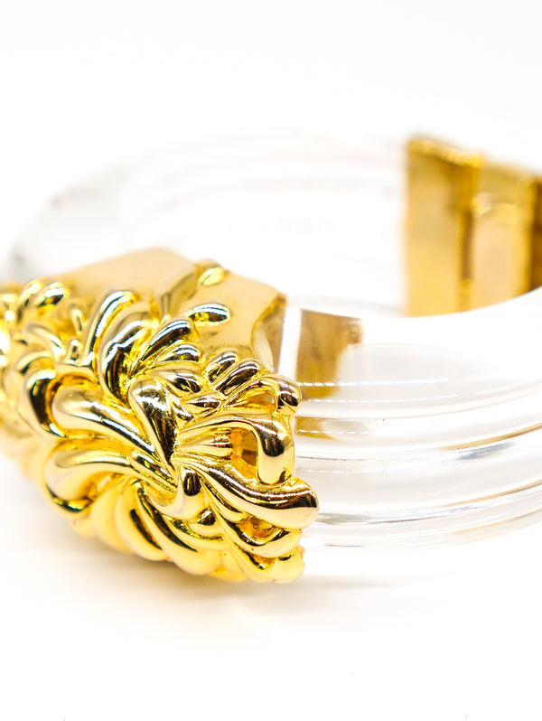 Inna Citrine Carved Lucite Bangle Accessory arcadeshops.com