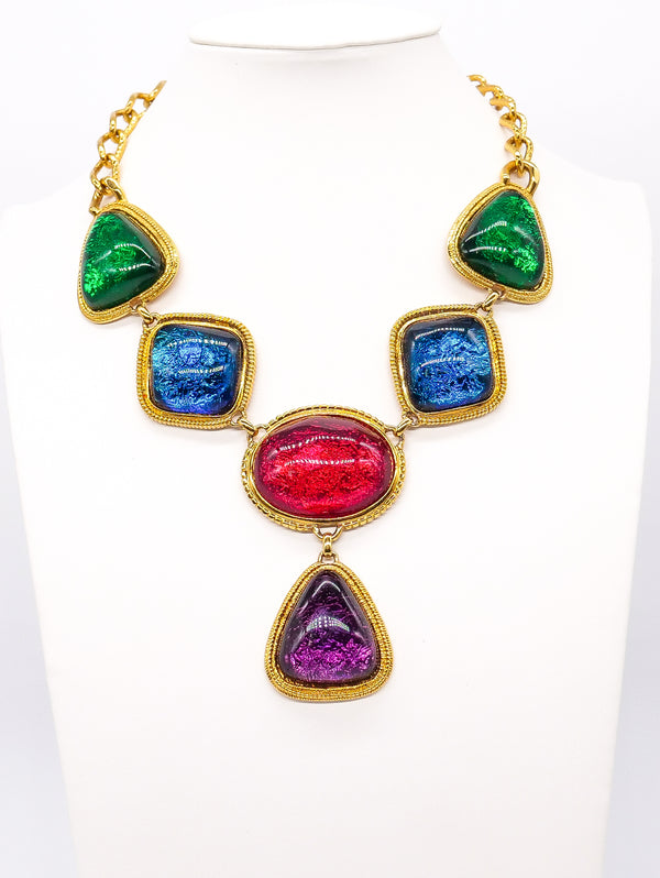 Kenneth Jay Lane Jewel Tone Cabochon Necklace Accessory arcadeshops.com
