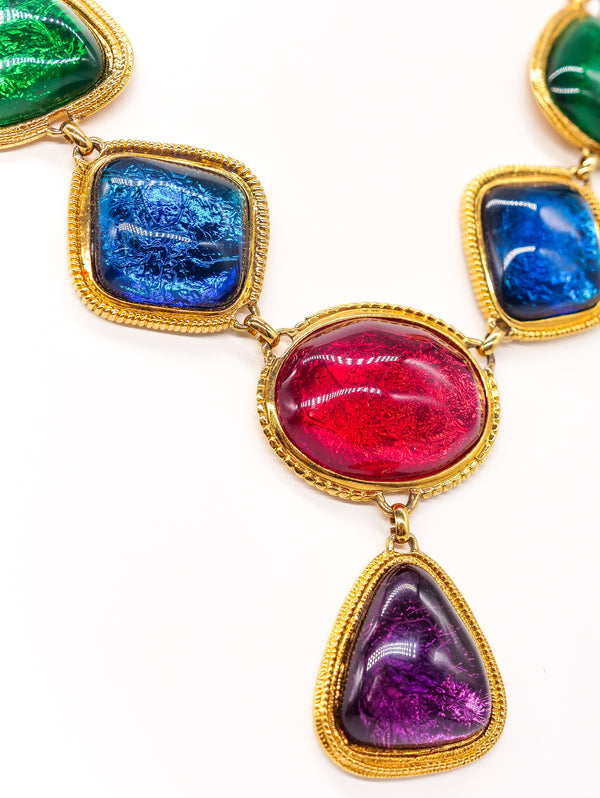 Kenneth Jay Lane Jewel Tone Cabochon Necklace Accessory arcadeshops.com