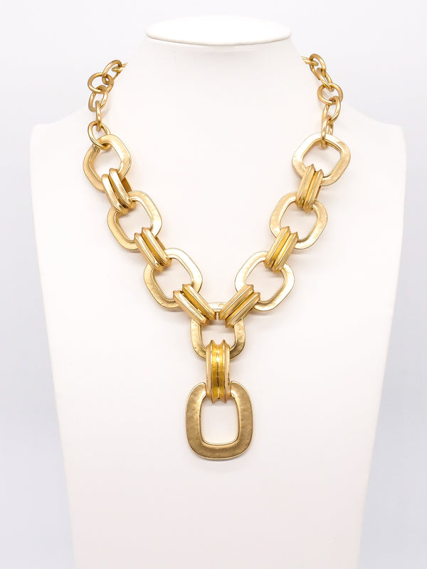 Kenneth Jay Lane Matte Gold Chainlink Necklace Accessory arcadeshops.com