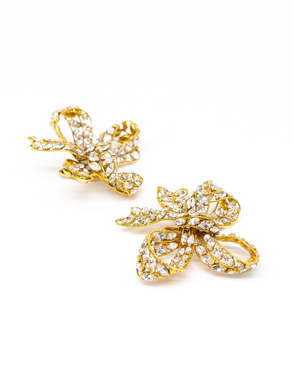 Rhinestone Bow Clip Earrings  arcadeshops.com