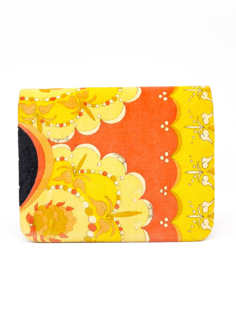 Pucci Printed Velvet Accordian Sectioned Clutch Accessory arcadeshops.com