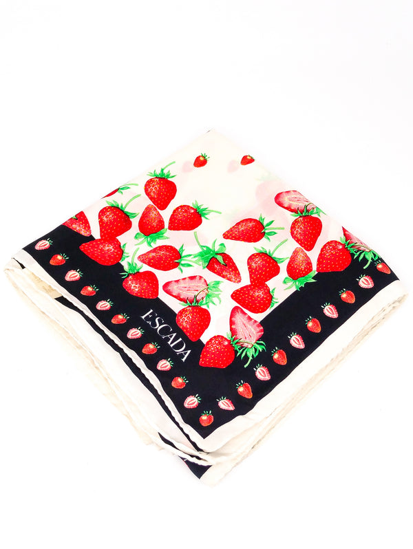 Escada Strawberry Printed Silk Scarf Accessory arcadeshops.com