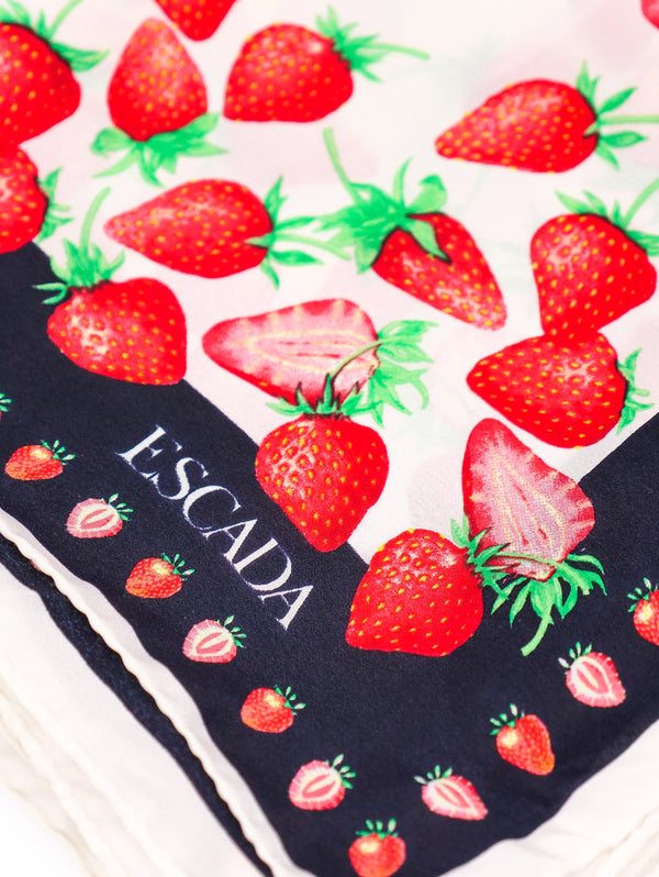 Escada Strawberry Printed Silk Scarf Accessory arcadeshops.com