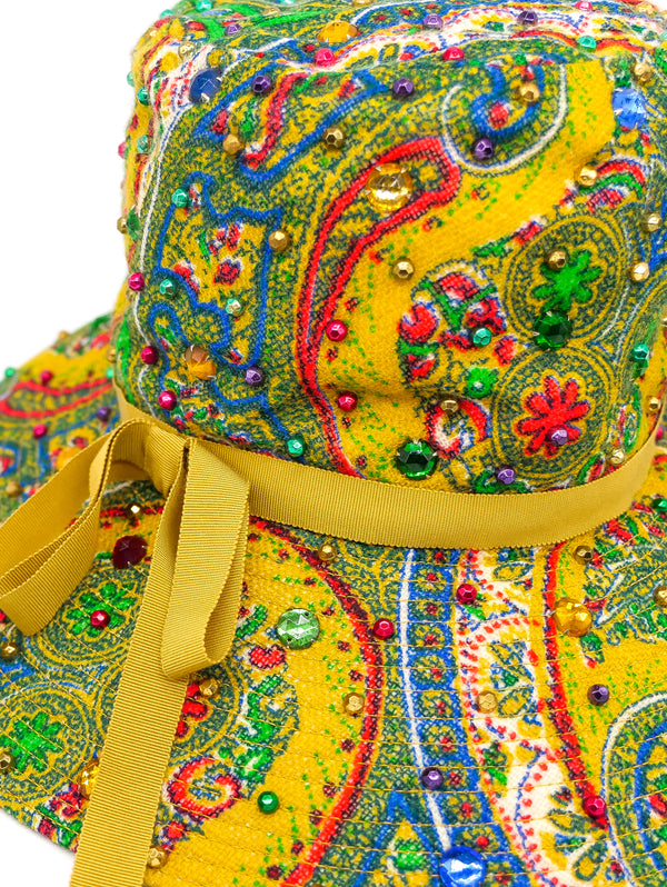 Rhinestone Studded Paisley Hat Accessory arcadeshops.com