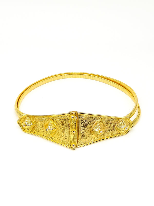 Goldtone Shield Stretch Chain Belt Accessory arcadeshops.com