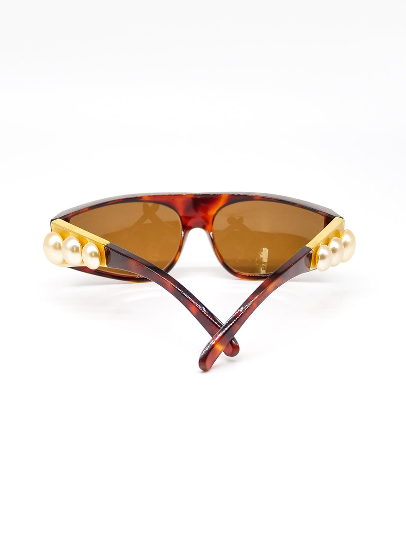 Gianni Versace Faux Pearl Studded Sunglasses  arcadeshops.com