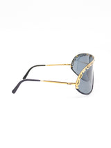 Christian Dior Gold Framed Shield Sunglasses  arcadeshops.com