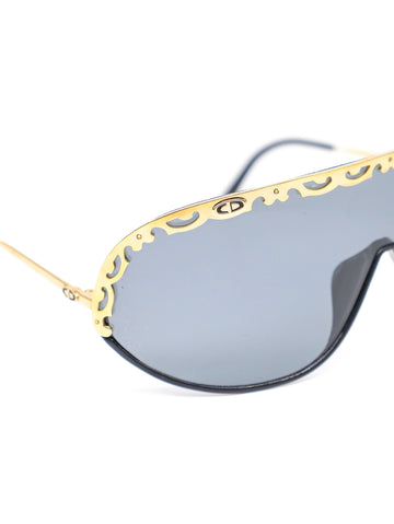 Christian Dior Gold Framed Shield Sunglasses display picture 1