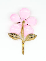 Pink Enamel Flower Brooch Accessory arcadeshops.com
