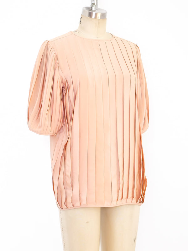 Gucci Blush Pleated Blouse Top arcadeshops.com
