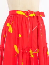 Leaf Printed Maxi Skirt Bottom arcadeshops.com