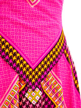 Frank Usher Neon Houndstooth Jersey Halter Dress Dress arcadeshops.com