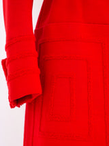 Ted Lapidus Red Wool Belted Coat Jacket arcadeshops.com