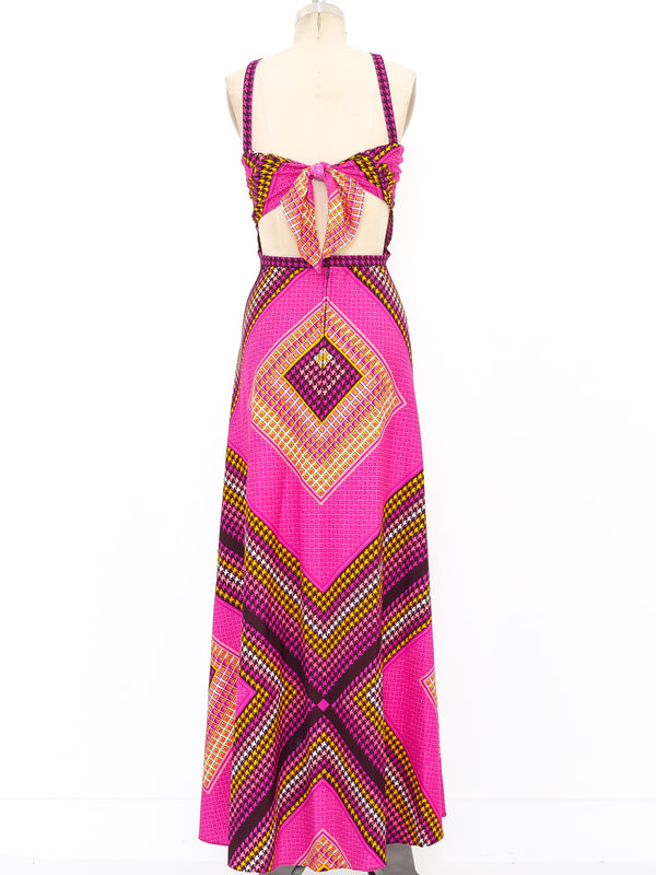 Frank Usher Neon Houndstooth Jersey Halter Dress Dress arcadeshops.com